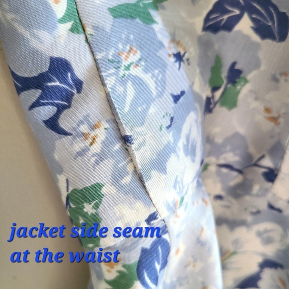 Vintage silk‎ skirt suit set floral - Picture 6 of 14